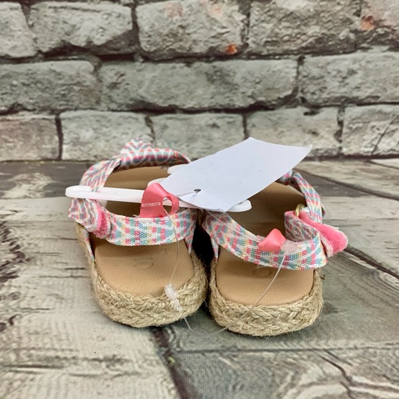 OshKosh Bgosh Vacay Pink Blue Green Yellow White Espadrille Sandals Sz 5 Toddler - Picture 5 of 10